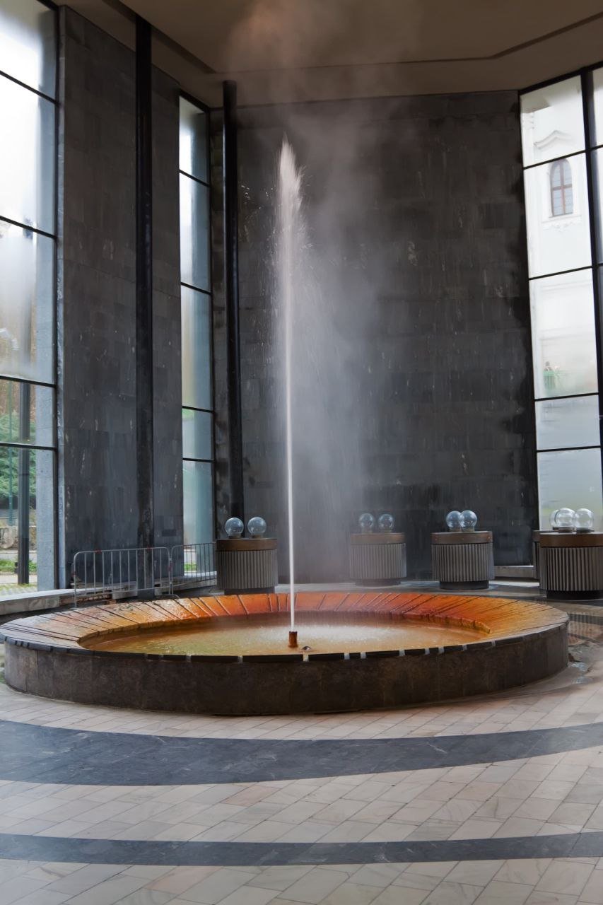 Artisan crafting a custom water fountain